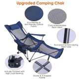 Foldable Camping Chair 330LBS Load Heavy Duty Steel Lawn Chair Collapsible Chair with Reclining 00389752