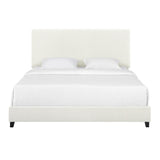 King Size White Boucle Upholstered Platform Bed B108P160257