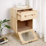 MDF CREATIVE ROTATABLE ROBOT STORAGE SIDE TABLE, NATURAL COLOR N770P281241N