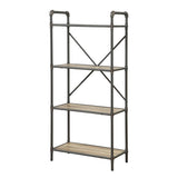 Antique Oak and Sandy Grey 4-tier Bookcase B062P184589