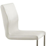 ZUN Modern Elegance White Color Leatherette 2pcs Counter Height Dining Chairs Chrome Metal Legs Dining B011P178975