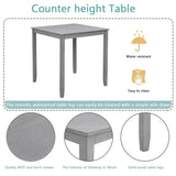 Wooden Dining Square Table, Kitchen Table for Small Space, 4 Person Counter Height Table, Gray,
ONLY W1998126370