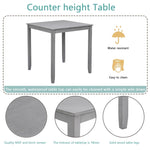 ZUN Wooden Dining Square Table, Kitchen Table for Small Space, 4 Person Counter Height Table, Gray,
ONLY W1998126370