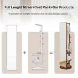 Full-length mirror solid wood rubber wood glass, 65.7*17.7in Large mirror W2987P225477