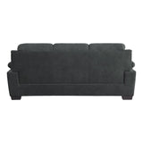 ZUN Comfortable Plush Seating Sofa 1pc Dark Gray Textured Fabric Channel Tufting Solid Wood Frame Modern B011122284