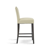 Barstools Set of 2, Counter Height Upholstered Bar Stools for Kitchen Island, Beige Rubberwood Legs N779P254675P