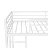 Metal Twin over Twin Bunk Bed/ Heavy-duty Sturdy Metal/ Noise Reduced/ Safety Guardrail/No Box W1935P235016