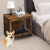 Dog Crate Furniture with Cushion, Wooden Dog Crate Table, Double Doors Dog Furniture, Indoor Dog 96502465