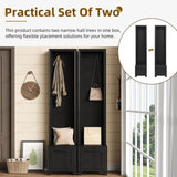 ON-TREND Elegant Free Standing Hall Tree Set of 2, Multifunctional 3-IN-1 Entryway Coat Rack with N721P249242B