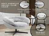Modern Chenille Chair, 360&deg Swivel Club Chair/Accent Chair with Removable Cushion, Round N817P207777G