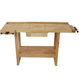 55-Inch Wood Workbench - Wooden Workbench for Garage Workshop and Home W46594605