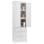 ZUN Tall Storage Cabinet with Three Drawers for Bathroom/Office, White WF299282AAK