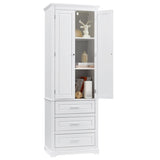 ZUN Tall Storage Cabinet with Three Drawers for Bathroom/Office, White WF299282AAK