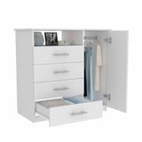 ZUN Montauk 5-Shelf Wall Mounted Shoe Cabinet with Mirror Door White B06280561