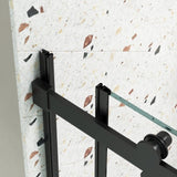 Glass shower door, sliding door, with 5/16" tempered glass and Matted Black finish 4874 W2122P208846