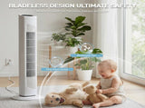 US Standard RTW-AR Tower Fan, 110V 45W, 32 Inch, Column Shape, White Plastic Body, Copper Motor, 70992537