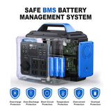 300W Portable Power Station, 296Wh 80000mAh Lithium Battery Generator Solar for Outdoor Camping RV 80597115