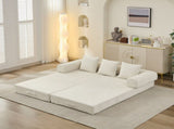 Comfy Convertible Folding Mattress Couch, Floor Bed, Chenille Floor with Armrest, Floor W1143P401145