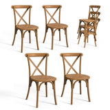 2pcs X- back Garden Plastic Folding Chair Farmhouse Brown 62831755
