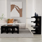 Multifunctional 4-Tier Black Book Shelf & Coffee Table for Living Room Bedroom Dining Room Study W1801137469