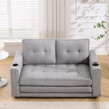 3-in-1 Upholstered Futon Sofa Convertible Sofa bed,Foldable Tufted Loveseat with W2325P183182