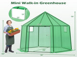 78"x68"x75" Walk-In Mini Greenhouse, Easy Assembly Plant Protection Tent for Year-Round Gardening 65115730