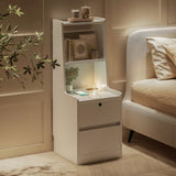 Nightstand with Charging Station, Smart Nightstand with Night Light, Modern Night Stand with W1321120064