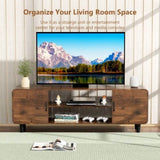 ZUN TV Stand for 55 Inch TV, Entertainment Center with Storage Cabinets, Soft Hinge Door with Handle, 47531925