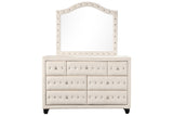 Modern Style Crystal Tufted Upholstery 5-Drawer Chest finished with Velvet Fabric made with Wood in B009136649