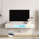 ZUN Floating TV Stand Wall Mounted with 16 Color LEDs,63" Modern TV Stand,Floating TV Cabinet W132166344