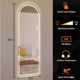 65" x 21" Arch Design LED Full Length Mirror ,Dimmable, High Definition & Explosion-Proof, W2709P242456