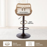 COOLMORE Modern Swivel Bar Stools Set of 2 Adjustable Counter Height Chairs with Footrest for W39594819