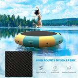 10 Feet Floating Water Trampoline - 330 lbs Capacity, Durable PVC/Oxford Cloth, with 500W Inflator & 39663320