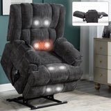 Dual Motor Heat Massage Infinite Position Up to 350 LBS Electric Power Lift Recliners with 79061732