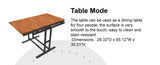 Extendable Dining Table Convertible 2 in 1 Shelf to Table with Metal Frame Industrial and Rustic W3128P281270