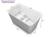 49'' Acrylic Freestanding Soaking Bathtub, Square-shape Japanese Soaking Hot Tub, Sit-In Design with W1573138021