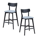 Wooden Bar Chairs Set of 2, Modern Soft Upholstered Kitchen Island Chairs, Counter Height Stool with W2582P197586