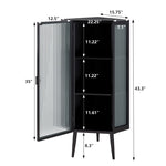 ZUN 22.25'' Floor Coner Cabinet,Three Tiers with Tempered Glass Doors and Storage Shelves for Bathroom, W757P180792