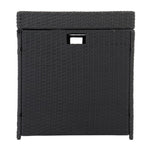 ZUN Simple And Practical Outdoor Ratton Deck Box Storage Box Black Four-Wire 93424533