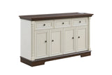 Farmhouse Style Kitchen Storage Cabinet, Large Wall Cabinet with Drawers and Doors in Roman Column W2393P300547