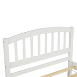 Twin size Platform Bed Wood Bed Frame with Trundle, White WF194302AAK