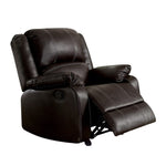 ZUN ACME Zuriel Motion Rocker Recliner, Brown Synthetic Leather LV52282