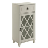 White Side Table with Drawer and Door B062P181405
