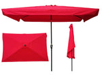 ZUN 10 x 6.5ft Rectangular Patio Umbrella Outdoor Market Umbrellas with Crank and Push Button Tilt for W65627940