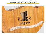 Panda 16-String Box Lyre Harp Natural Sapele Wood Finish 44308462