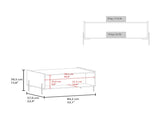 Coffee Table 15.6" H, 1 shelf, 4 legs, Black B097P250877