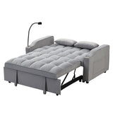 Modern Velvet Loveseat Futon Sofa Couch w/Pullout Bed,Small Love Seat Lounge Sofa with adjustable W2297P224268