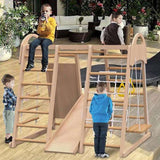 Indoor Playground 7-in-1 Jungle Gym Playset for Kids 2-6yrs - Slide, Climbing Wall, Rope Wall 83636401