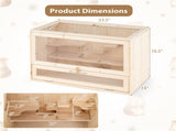 Fir Wood Hamster Cage with Flip Roof, Multi-Ladder Activity Areas for Guinea Pigs Hedgehogs 89026403