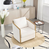 COOLMORE Corduroy Barrel Chair, Comfortable Accent Sofa Chair for Living Room, 360 Degree W395P220270